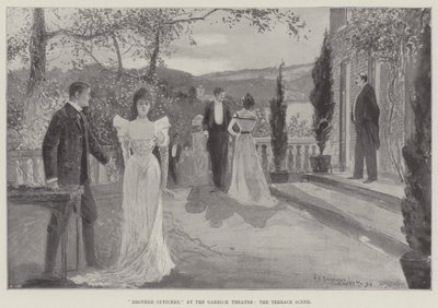 Brother Officers, at the Garrick Theatre, the Terrace Scene by Henry Charles Seppings Wright